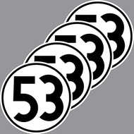 Custom Number Sticker Circle Number Sticker Kereta Sticker Motor Nombor sticker motor nombor sticker