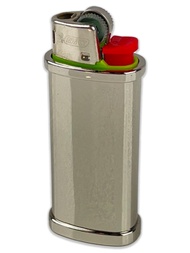 Blank Mini Metal Lighter Case for Mini Bic J5 Mini Bic lighters - Single Mini Lighter case (Silver)