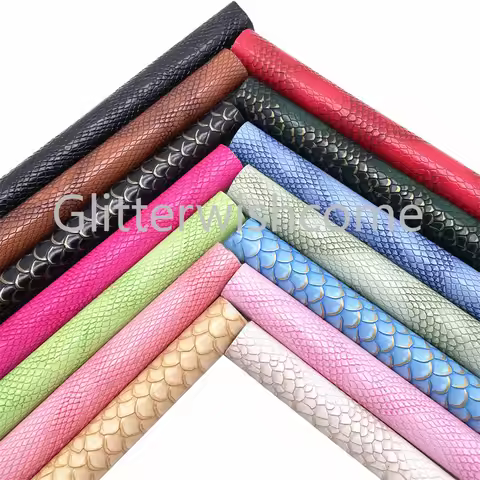 Vintage Faux Leather Snake Python Embossed Synthetic Leather For Handmade Earrings bag Bows DIY Size