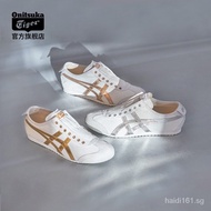 [2 colors] New Onitsuka Shoes for Women Original Sale 66 Slip-On Canvas Shoes for men Unisex Casual Sports Sneakers White/Gold/Silver QQD0