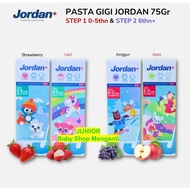 JORDAN Toothpaste Step 1 0-5 Years Strawberry Flavor JORDAN Toothpaste/ Step 2 6-9 Years - Powerful 
