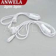 ANWELA Shop 2pin 3pin hole ON/OFF Switch Cable T5 light Tube Power supply Charging Connection extension Wire Connector cord EU US Plug