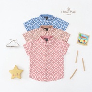 $%$ KEMEJA Organic Shirt- Short Sleeve Children's Batik Shirt By Little Malik Batik, Kawung bulan Long Dress