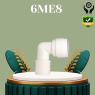 Fitting for Reverse Osmosis (RO) Water Filters: Elbow Tube Quick Connect, transitioning from 1/2" Ma