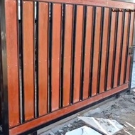 pagar besi motif kayu grc pagar rumah woodplank minimalis