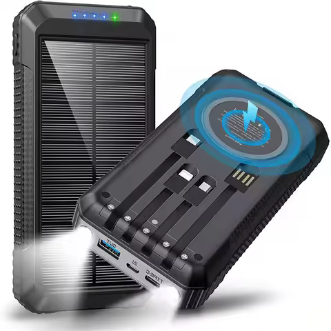 15W Fast Wireless Charger Solar Power Bank 33800mAh 40W Fast Charging Powerbank for iPhone 15 14 Sam