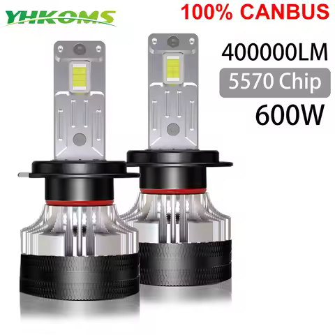 YHKOMS 600W 400000LM H7 LED H4 Canbus H1 H8 H9 H11 HB3 HB4 Car Headlight Bulbs 9005 9006 Auto Fog Li