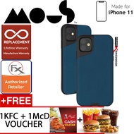 Mous Contour Colour Edition for iPhone 11 (Blue Leather) + FREE 1 pcs KFC Cash Voucher + 1 pcs McD C