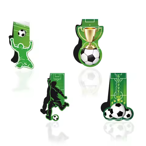 4Pcs Football Sports Series Magnetic Bookmark Reading Pages Books Annotated School Stationary Suppli