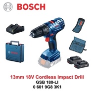 Bor tembok baterai 18 V Bosch GSB 180 - Li Kit