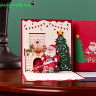 AUGUSTINE Christmas Card Birthday 3D For Greeting Christmas New Year Party Kid Gift Festival Decorat