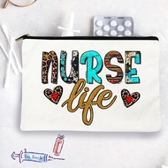 Nurse Life Zipper Canvas Pouch Toiletry Organizer Bag Coin Purse Makeup Bags Nurse Wallet Nurse's Da