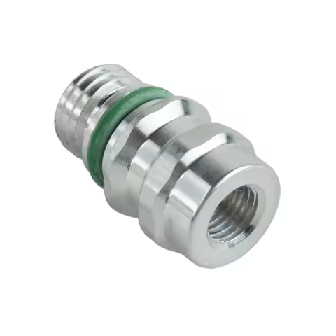 New A/C Service Valve High Side R-134a Port Adapter With Replaceable Valve Cores M12 X 1.5 Thread Fo