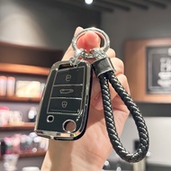1 Piece TPU Car Keychain Cover with Braided Keychain, Suitable for VOLKSWAGEN Golf 7 MK7, Tiguan MK2