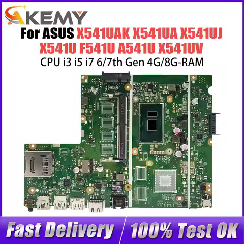 X541UAK Mainboard For ASUS X541UJ X541UA X541U F541U A541U X541UV Laptop Motherboard CPU I3 I5 I7 6t