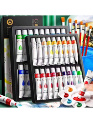 Acrylic Paint Set Of 36 Colors 0.41fl Oz 12ml Bottles, 36 Colors Acrylic Paint No Fading Rich Pigmen