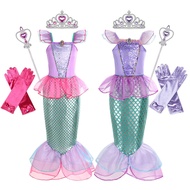 Mermaid Princess Dress Girl Ariel Princess Dress Halloween Children's Day Costume Mermaid Tail Dress