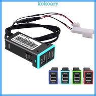 KOK QC3 0 Quick Charge Car Charger 5V 3A 9V 2A Double USB Phone GPS DVR Adapter