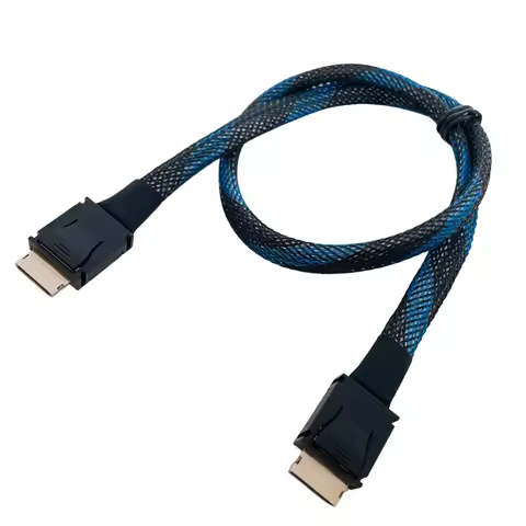 24Gbps PCIE 4.0 X4 GEN4 SAS4 Oculink Cable SFF-8611 Braided Soft Extender Cable GPU SSD OCuLink 4X S