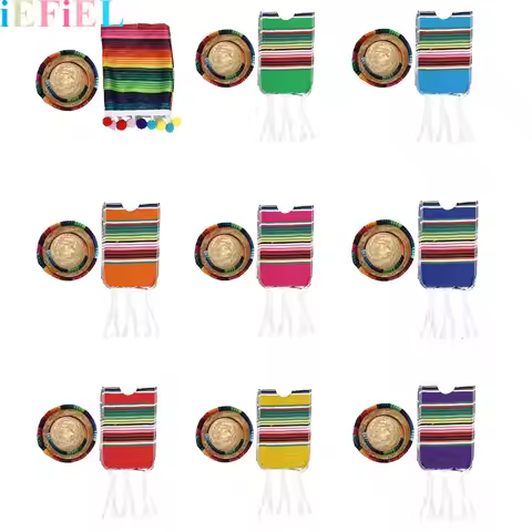 Beer Bottles Sombrero Hats Decor Mini Wrap Scarf for Bottles Beer Poncho Cover Sombrero Bottles Topp