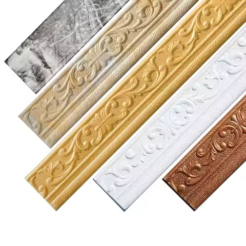 10M/Roll 3D Wall Trim Line Self Adhesive Skirting Border Waterproof Baseboard Wallpaper Sticker For 