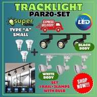 1RAIL + 3 LAMPS WITH BULB TRACK LIGHT LED CASING PAR20 BULB REPLACEABLE SPOTLIGHT RAIL BAR LAMP CEIL