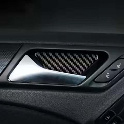 Carbon Fiber Door Stickers 4Pcs Car Car Inside Handle for VW Golf 6 R MK6 08-12