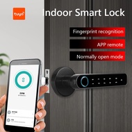 With Tuya Biometric Fingerprint Smart Door Lock Electronic Digital Lock  Password Fingerprint Keyless Security Door Handle Home