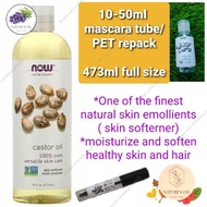 Now Foods Solution Castor Oil 473ML or 30ml 50ml repack or 10ml mascara tube trial pack