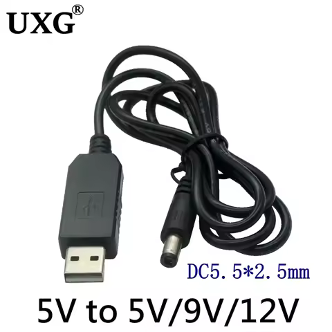 1M USB to DC 5.5 2.5mm power boost line DC 5V to DC 5V 9V / 12V Step UP Module USB Converter Adapter