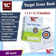 V Club Archery Score Book - Performance Tracking - 50/100 Pages - Full Color Printing - 9x12cm