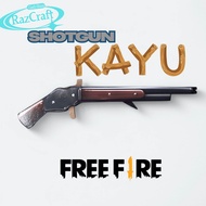 Pistol Mainan Anak Shotgun SG 2 Kayu FreeFire FF Peluru Karet
