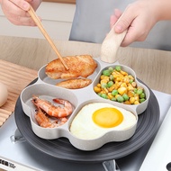 4-Hole Maifan Stone Non-Stick Frying Pan, Household Multi-Function Breakfast Skillet for Eggs & Burg