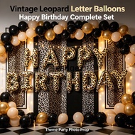 16 Inch Leopard Print Happy Birthday Foil Balloon Set 13Pcs Retro Leopard Letter Balloons Adult Birt