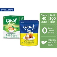 Equal Stevia 40 Sticks + Equal Gold 150 g. ( อิควล สตีเวีย ผลิตภัณฑ์ให้ความหวานแทนน้ำตาล 40 ซอง + ผลิตภัณฑ์ให้ความหวานแทนน้ำตาล 150 กรัม 1 ถุง น้ำตาลเทียม )