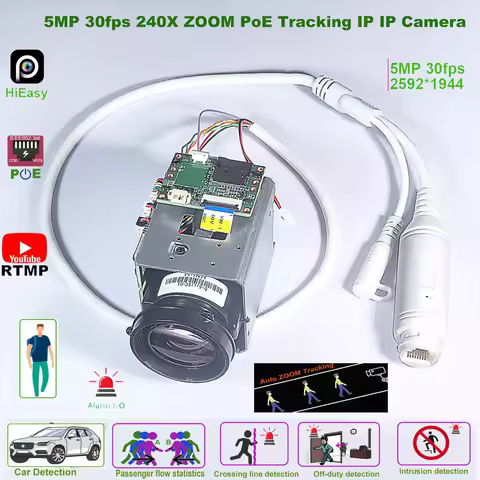RTMP 5MP 300X ZOOM HiEasy POE Auto Tracking Zoom PTZ IP Camera WiFi Camera