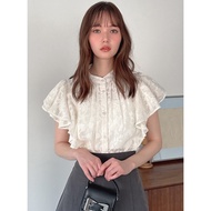 SEVEN | Japan • GRL • Lace Jacquard Ruffled Shirtღ
