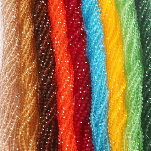 2mm 4mm 6mm 8mm Rondelle Austria Crystal Beads Faceted Glass Beads Loose Spacer Beads for DIY Bracel