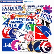 ❉ Airlines Flight Series 01 - Airline Company Logo Stickers ❉ 55Pcs/Set Waterproof DIY Mixed Doodle Decals Stickers