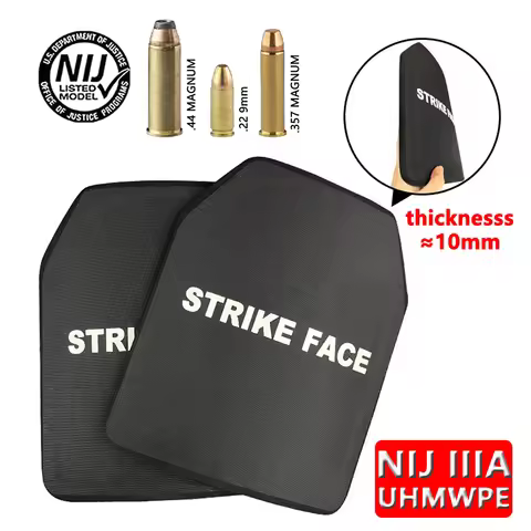 NIJ IIIA Bulletproof Plate10x12 Inches Light Tactical UHMWPE Bulletproof Protection Body Armor Vest