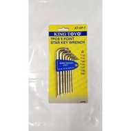 KING TOYO 7PCS 5 POINT STAR KEY WRENCH