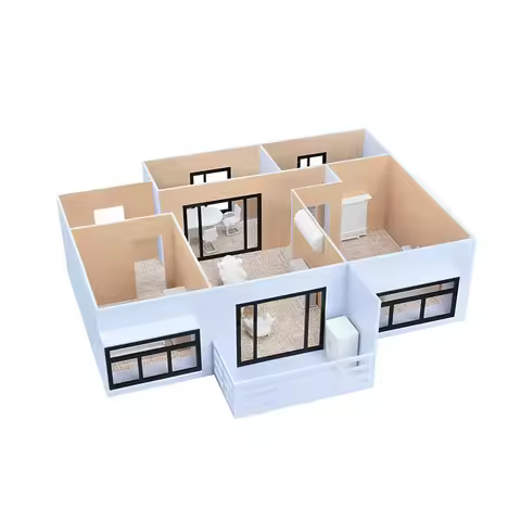 1:50 Scale Diorama Building Kit Miniature Architecture Roombox Mockup Container Prefabricated House 