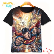 Childrens T-shirt 3D Superman-3-designWD Superman Superhero DC For Ages 1-12 Years NimoruShop