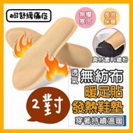 2對 發熱熱敷鞋墊 一次性暖腳貼 透氣無紡布暖足貼 急速發熱暖暖包 [平行進口]