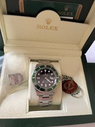 勞力士正品 Submariner [黑色 Letter Edition 綠色表圈 V No. 16610LV 2009-2010 年生產 大修 重複使用 交換 二手