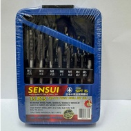 SENSUI HIGH QUALITY 15 PCS TAPS &TWIST DRILL BIT SET