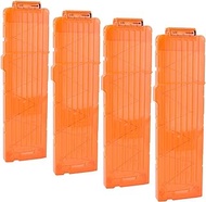OIMIO Soft Bullet Clips 18-Darts Quick Reload Clips Magazine Clips for Nerf Toy Dart Gun 4pcs (Transparent Orange)