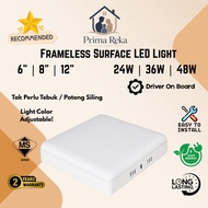 [SIRIM] Square Light Adjustable Frameless Surface LED 24W 36W 48W Lampu Siling LED Untuk Ruang Tamu