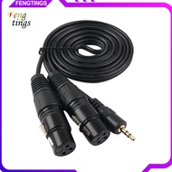[Ft] 15m XLR 3-pin Female to 35mm Male Splitter Clear Signal Stereo Audio Cable