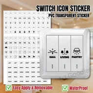 Minimalist Waterproof Switch Sticker / Electric Electrical Label / Suis Label Icon Elektrik ~ Sticker Lampu Kipas Dapur